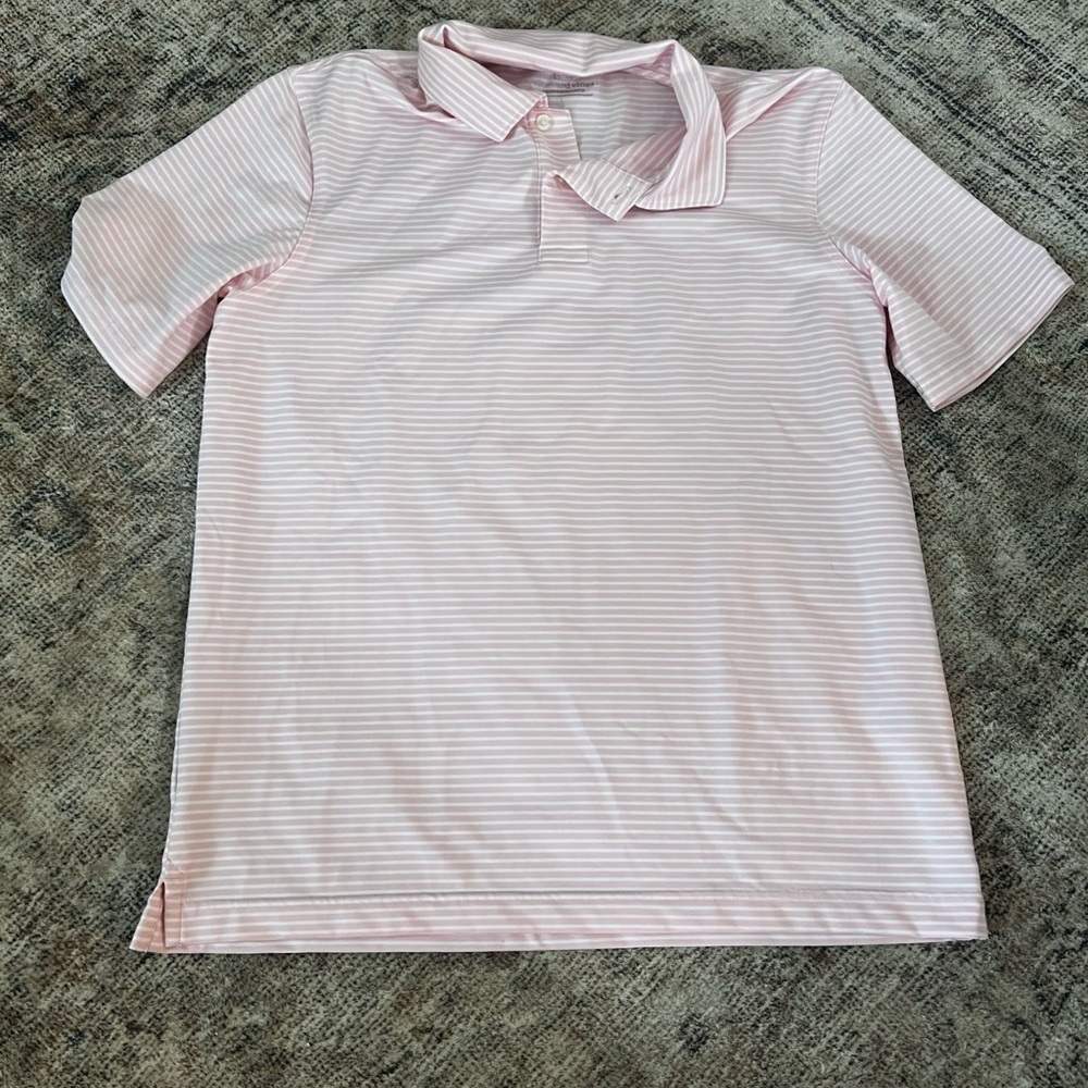 Vineyard Vines Pink Striped Polo Shirt Size Large